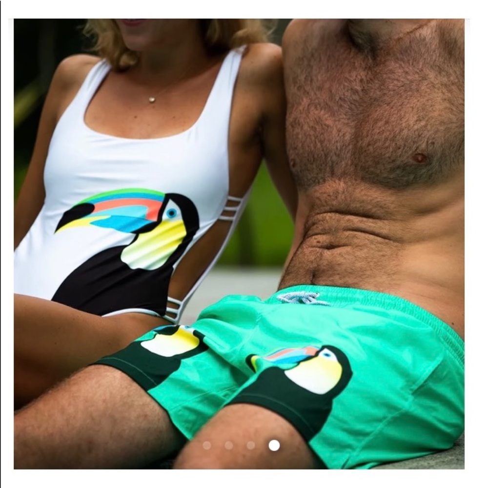 Watercolors by Kenny Flowers The Rio White Toucan one piece